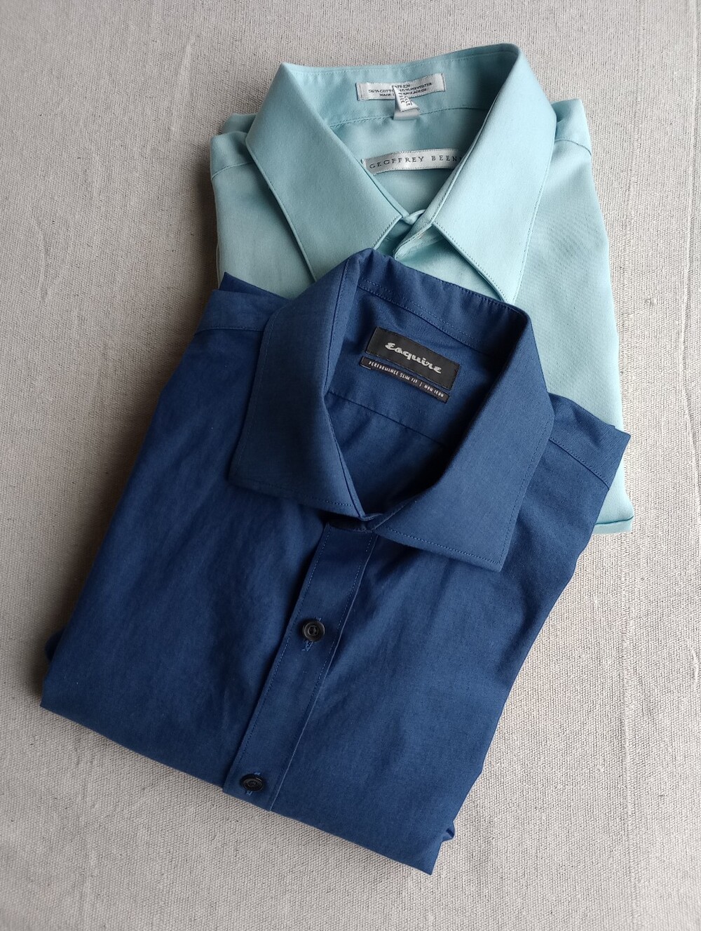 Men’s Dress Shirt Bundle Size 16/16.5 X 34/35 Navy And Aqua